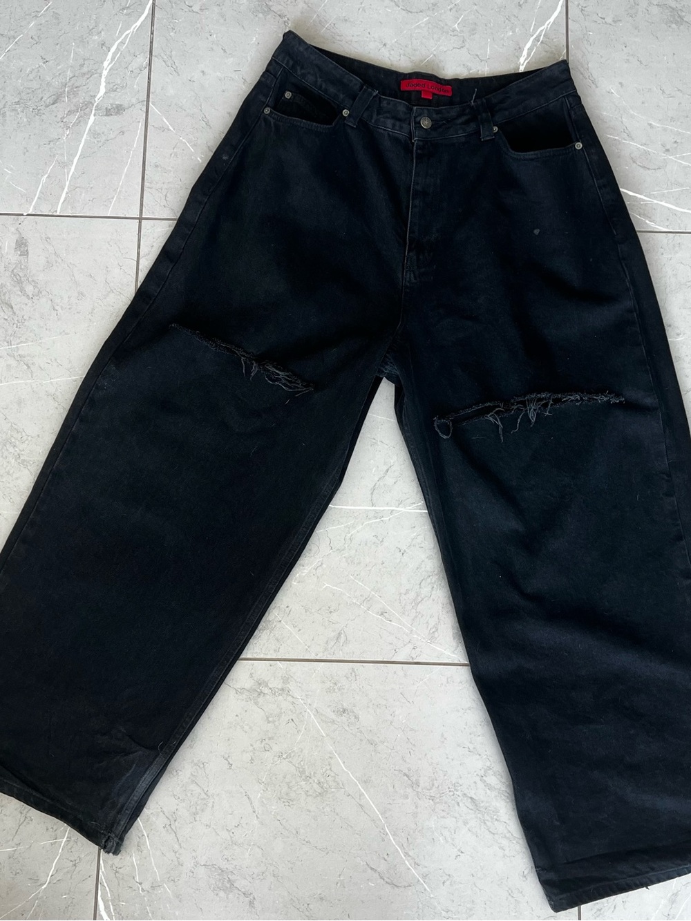 Jaded London Black Distressed Relaxed Men's Jeans